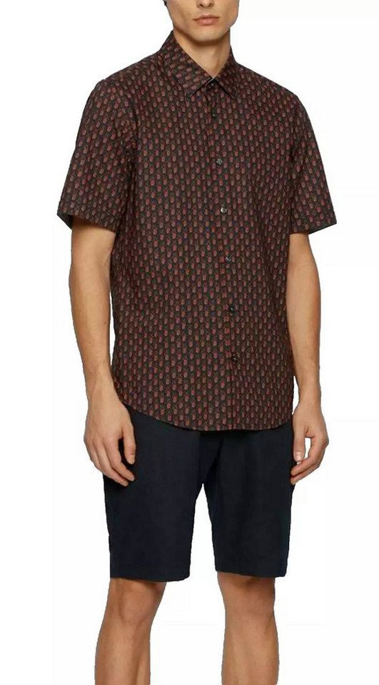 BOSS Kurzarmhemd Luka 2F Ananas Print Regular Fit von BOSS