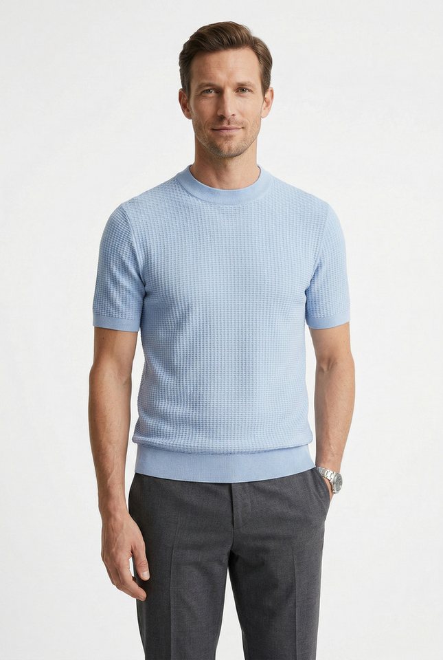 BOSS Kurzarmpullover Nilton Premium Menswear Business-Casual-Look, Strukturstrick-Material von BOSS