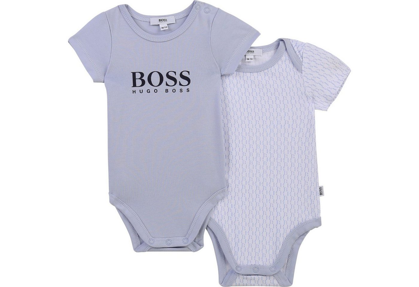 BOSS Kurzarmwickelbody HUGO BOSS Baby Bodyset zweiteilig hellblau mit Logo Details von BOSS