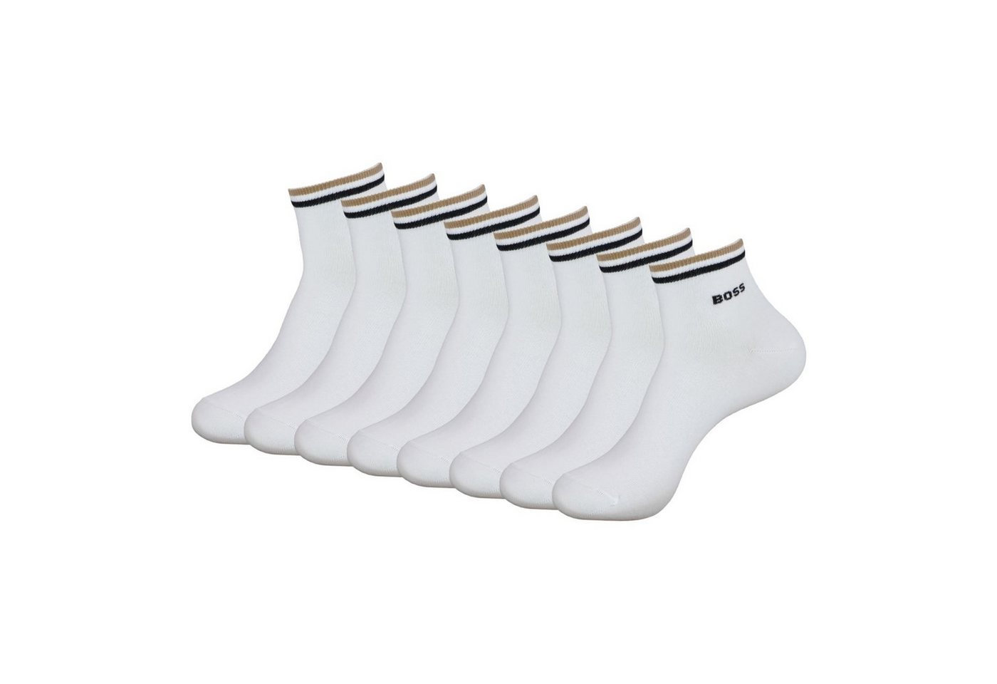 BOSS Kurzsocken SH Socks Stripe CC (4-Paar) mit BOSS Logo am Bund von BOSS