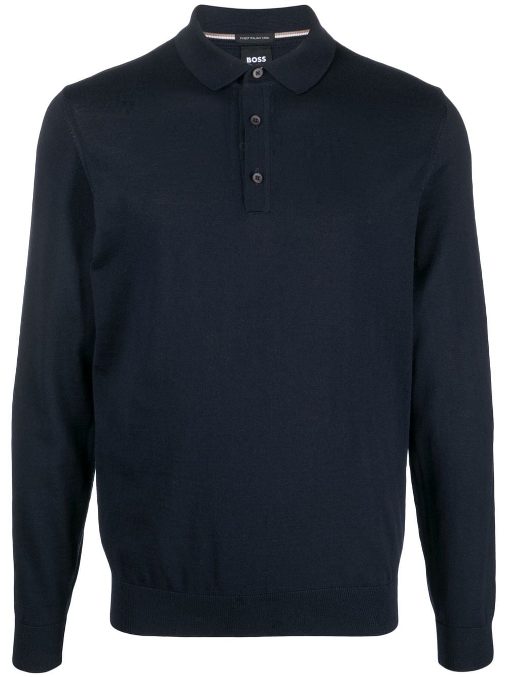 BOSS Langärmeliges Poloshirt - Blau von BOSS