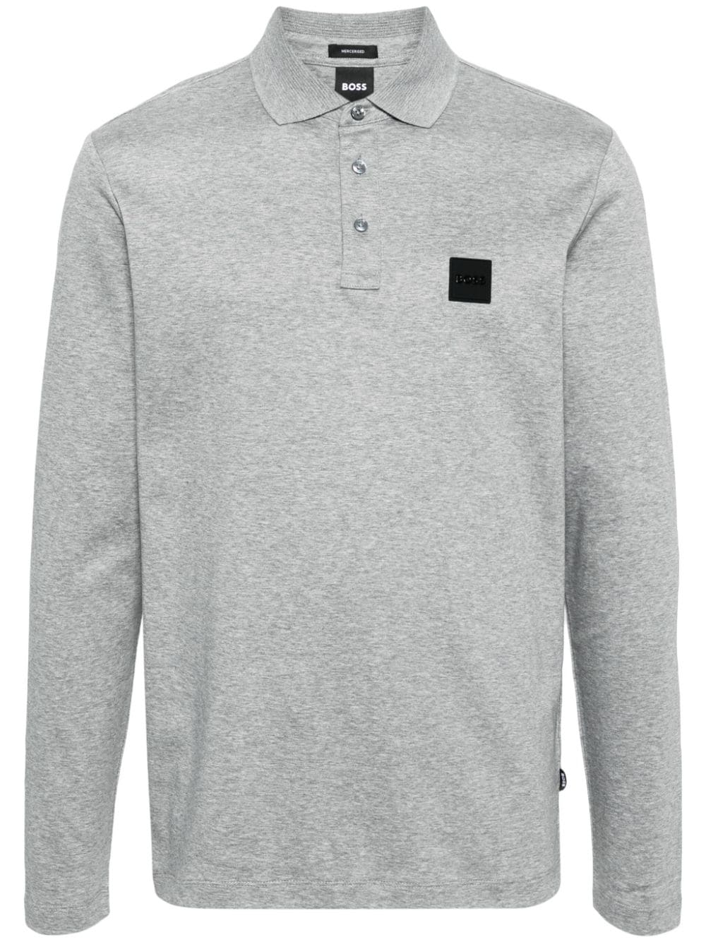 BOSS Langärmeliges Poloshirt - Grau von BOSS