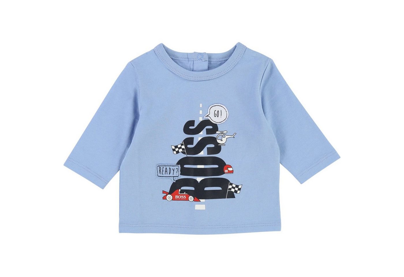 BOSS Langarmshirt HUGO BOSS Baby Langarmshirt hellblau Rennauto von BOSS