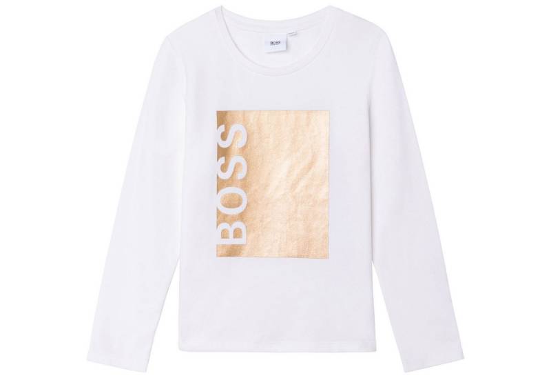 Boss Kidswear Langarmshirt Boss Kidswear Mädchen Langarmshirt creme gold mit Logo von Boss Kidswear