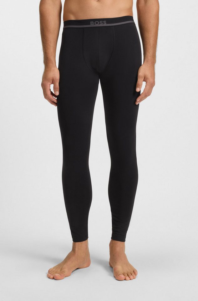 BOSS Lange Unterhose Long John 365 Solid mit BOSS Schriftzug auf dem Bund von BOSS