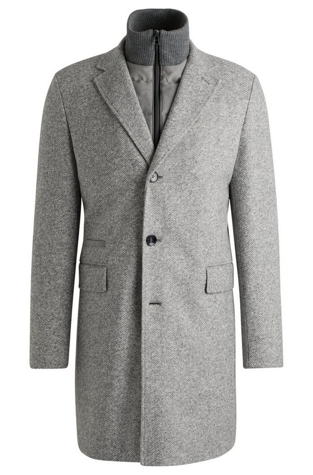 BOSS Langmantel Fischgrätmustermantel Hyde - Regular Fit von BOSS