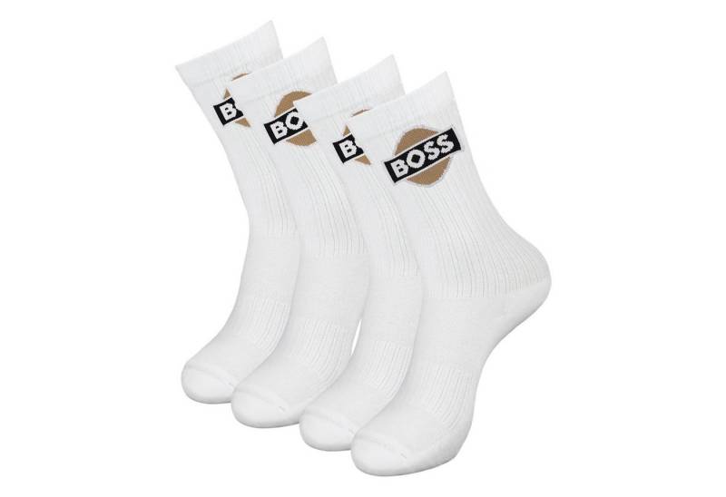 BOSS Langsocken QS Rib badge CC (2-Paar) mit kontrastfarbenem Logo von BOSS