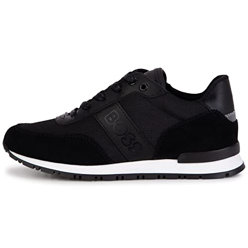 BOSS - Leder-Sneaker zum Schnüren Schwarz 100% Textil 32 von BOSS