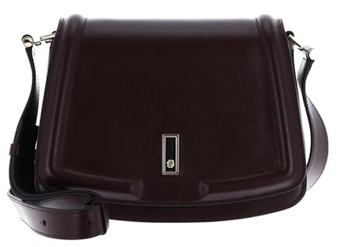 BOSS Leder Umhängetasche Ariell Saddle Bag Open Purple weinrot von BOSS