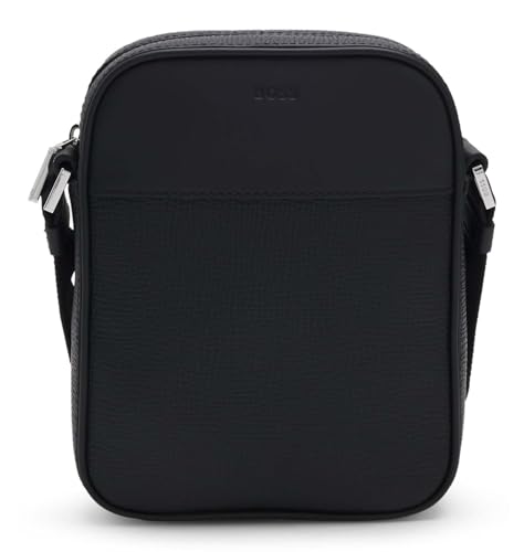 BOSS Leder Umhängetasche Highway L Pocket EW Black schwarz von BOSS