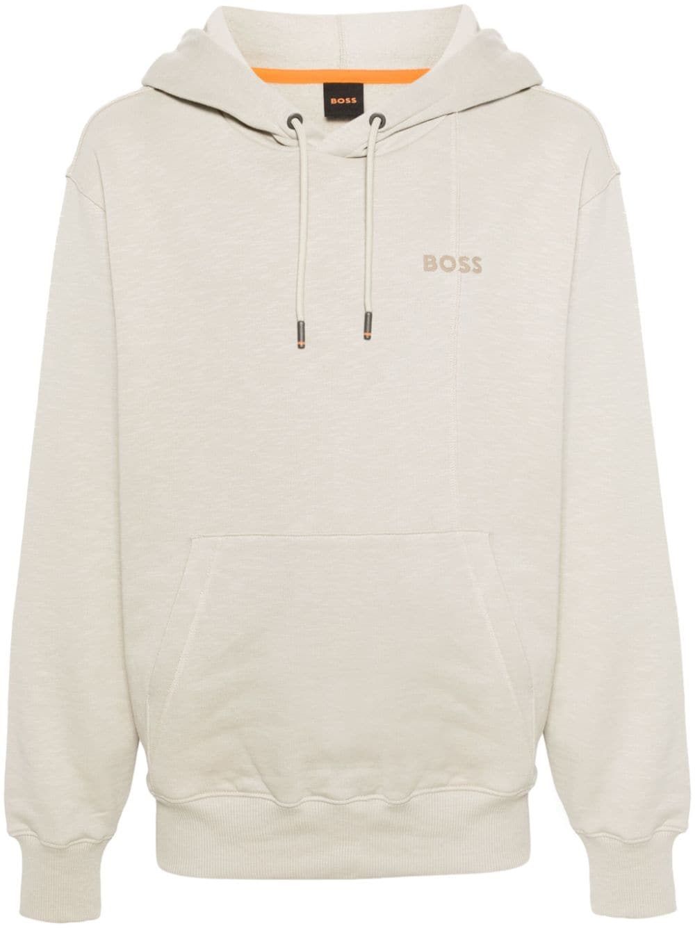 BOSS Logo-Patch-Hoodie mit abstraktem Motiv - Nude von BOSS