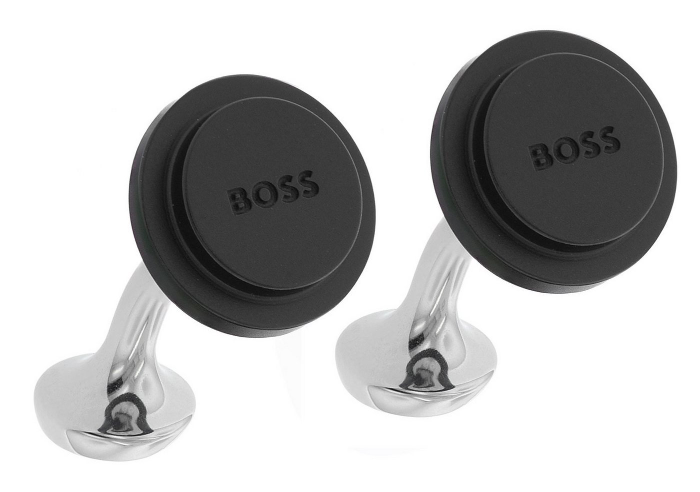 BOSS Manschettenknöpfe Rund Schwarz Clark von BOSS