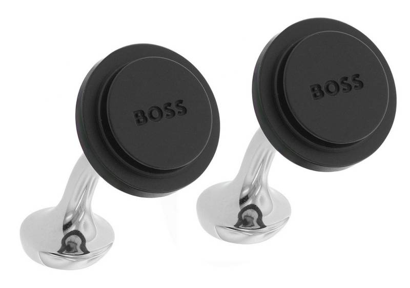 BOSS Manschettenknöpfe Rund Schwarz Clark von BOSS