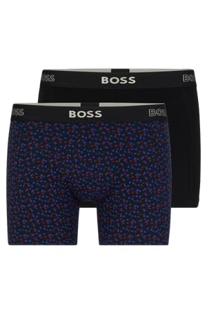 BOSS Men BoxerBr 2P Print G Open Blue461, XL von BOSS