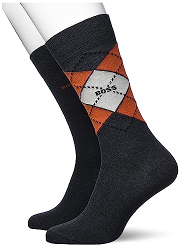 BOSS Men's 2P RS Argyle Col CC Regular Socks, Charcoal14, 39-42 von BOSS