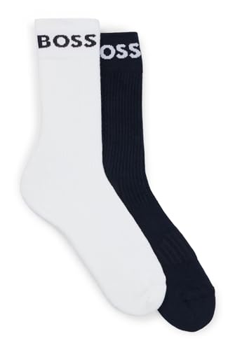 BOSS Herren 2P RS Sport CC Kurze Socken aus Stretch-Gewebe im Zweier-Pack Dunkelblau 39-42 von BOSS