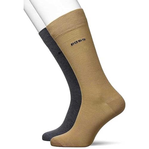 BOSS Men's 2P RS Uni Colors CC Regular Socks, Medium Beige261, 39-42 von BOSS