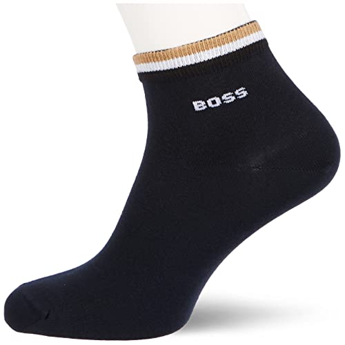 BOSS Men's 2P SH Stripe CC Short Socks, Dark Blue401, 40-46 von BOSS