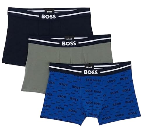BOSS Men's 3P Bold Design Trunk, Open Blue466, XS (3er Pack) von BOSS
