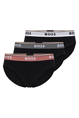 BOSS Herren Brief 3P Power Dreier-Pack Slips aus Stretch-Baumwolle mit mittlerer Bundhöhe Gemustert XXL von BOSS