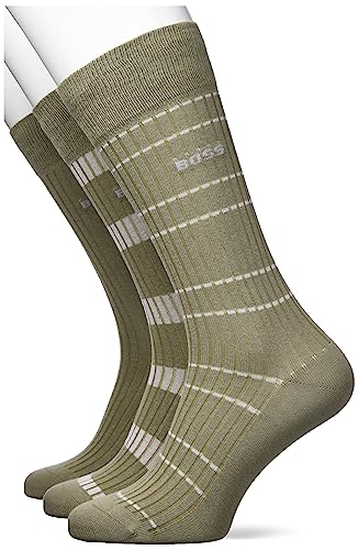 BOSS Men's 3P RS Fine Rib CC Regular Socks, Light/Pastel Green336, 40-46 von BOSS