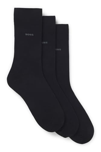 BOSS Herren 3P RS Uni CC Dreier-Pack mittelhohe Socken aus Stretch-Gewebe Dunkelblau 47-50 von BOSS