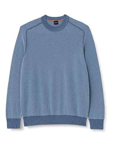 BOSS Men's Akopak Knitted_Sweater, Bright Blue, L von BOSS