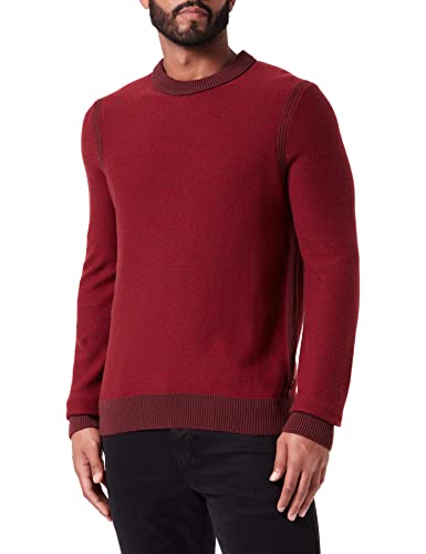 BOSS Men's Amodoro Knitted_Sweater, Dark Red, XL von BOSS