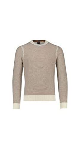 BOSS Men's Amodoro Knitted_Sweater, Open White, XXL von BOSS