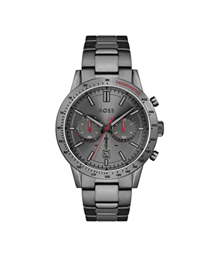 BOSS Chronograph Quarz Uhr für Herren mit Graues Edelstahlarmband - 1513924 von BOSS