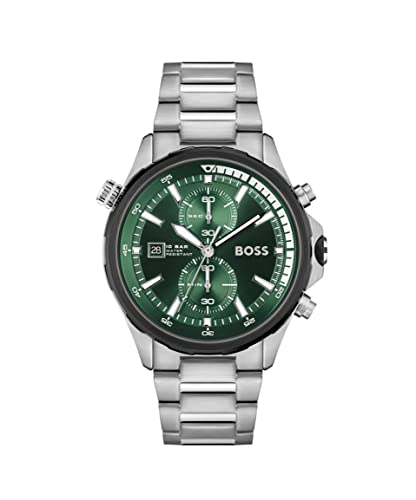 BOSS Chronograph Quarz Uhr für Herren mit Silbernes Edelstahlarmband - 1513930 von BOSS