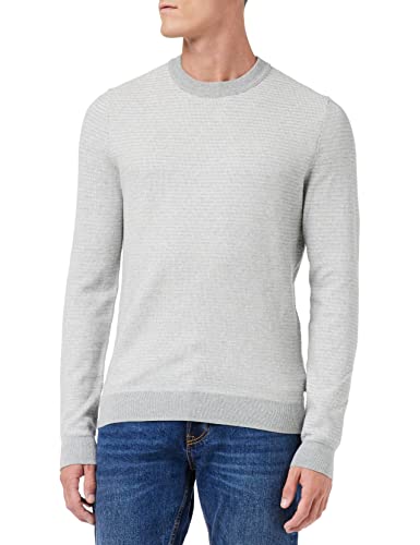 BOSS Men's Avobano Knitted_Sweater, Open Grey, S von BOSS