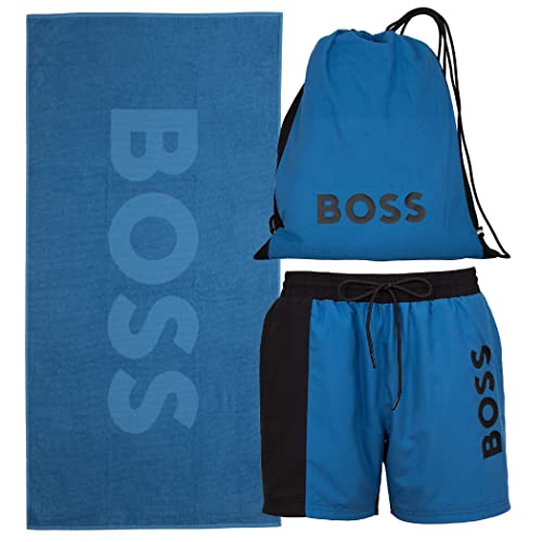 BOSS Men's Beach Set Swim_Short, Medium Blue420, M von BOSS