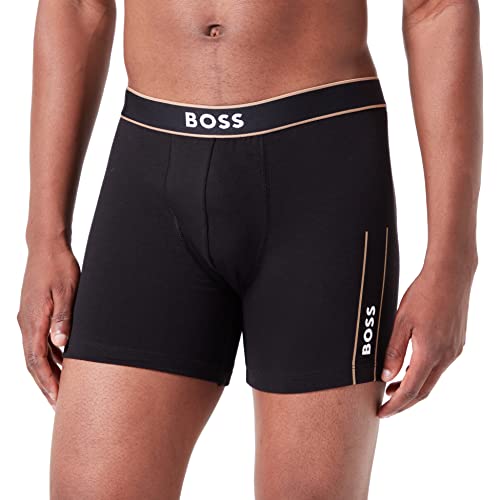 BOSS Men's BoxerBr 24 Logo Boxer_Brief, Black1, S von BOSS