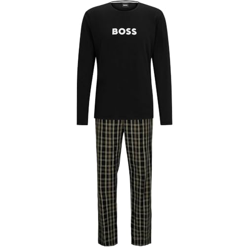 BOSS Men's Easy Long Set Nightwear_Vest, Open Green348, S von BOSS