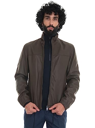 BOSS Men's Jasis Leather_Jacket, Dark Green, 52 von BOSS