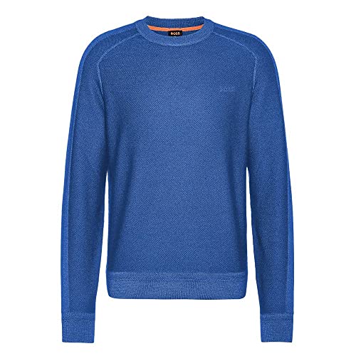 BOSS Men's Koblado Knitted_Sweater, Medium Blue, XXXL von BOSS
