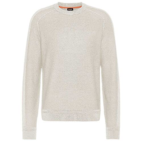 BOSS Men's Koblado Knitted_Sweater, Open White, XXXL von BOSS