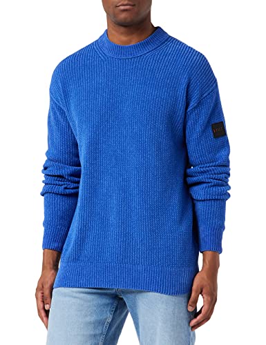 BOSS Men's Komentino Knitted_Sweater, Medium Blue, M von BOSS