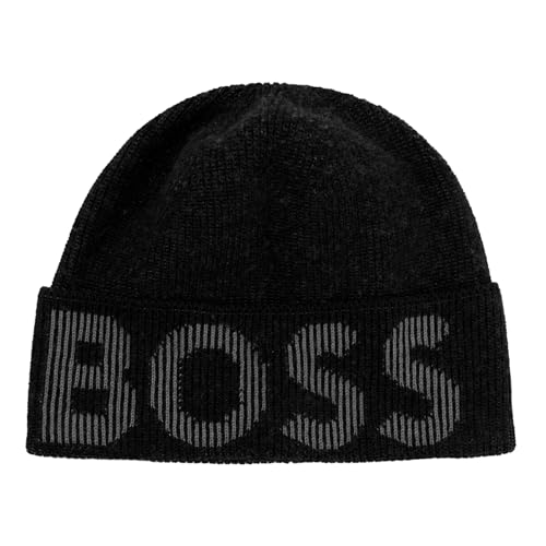 BOSS Herren Mütze Strickmütze Lamico Hat, Farbe:Schwarz, Artikel:-001 Black von BOSS