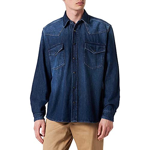 BOSS Men's Lebop Shirt, Dark Blue406, L von BOSS