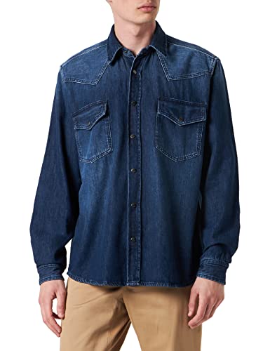 BOSS Men's Lebop Shirt, Dark Blue406, XL von BOSS