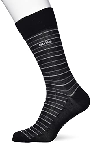 BOSS Men's RS Rib Stripe MC Regular_Socks, Black1, 39-42 von BOSS