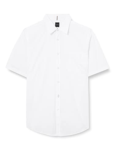 BOSS Men's Relegant_6-Short Shirt, White100, L von BOSS