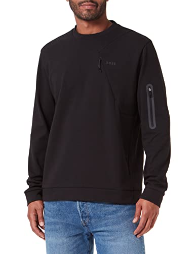 BOSS Men's Salbiq Sweatshirt, Black1, XXL von BOSS