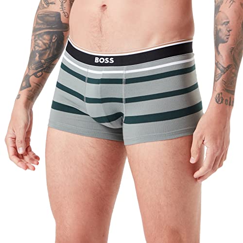 BOSS Men's Stripe Trunk, Open Green344, L von BOSS