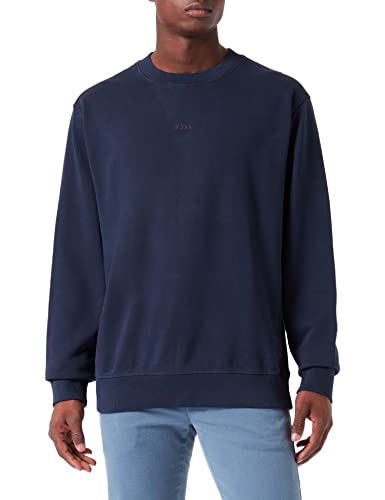 BOSS Herren Wefade Sweatshirt, Dark Blue404, L von BOSS