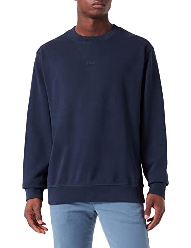 BOSS Herren Wefade Sweatshirt, Dark Blue404, XXL von BOSS