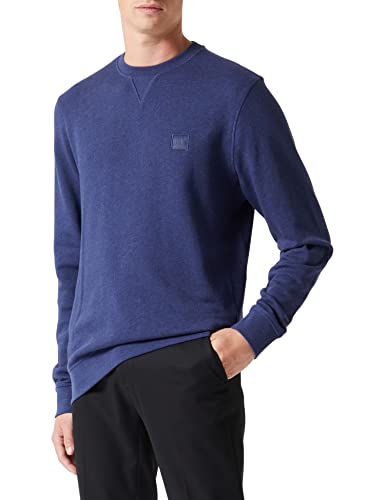 BOSS Herren Westart Relaxed-Fit Sweatshirt aus Baumwolle mit Logo-Aufnäher Dunkelblau M von BOSS