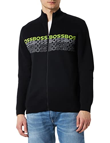 BOSS Men's Zightek Knitted-Cardigan, Black1, M von BOSS